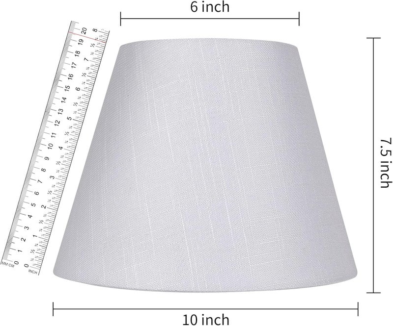 ALUCSET White Lamp Shade, Barrel TC Cloth Small Lampshade for Table Lamp and Floor Light, 6x10x7.5", Natural Linen Hand Crafted, Spider - Image 3